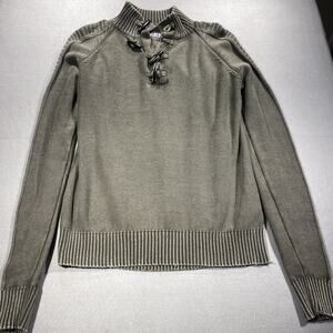 BKE Men’s Pullover Knotted Buttons Size Small Gray 100% Cotton